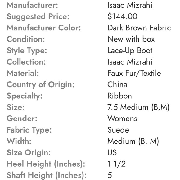 NWT (7.5) Isaac Mizrahi brown fur ankle boots Leanna BM new suede quilted laceup - Picture 14 of 15